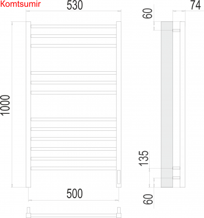 Сицилия П12 500х1000 электро (sensor quick touch) Полотенцесушитель TERMINUS) Сицилия П12 500х1000 электро (sensor quick touch) Полотенцесушитель TERMINUS)