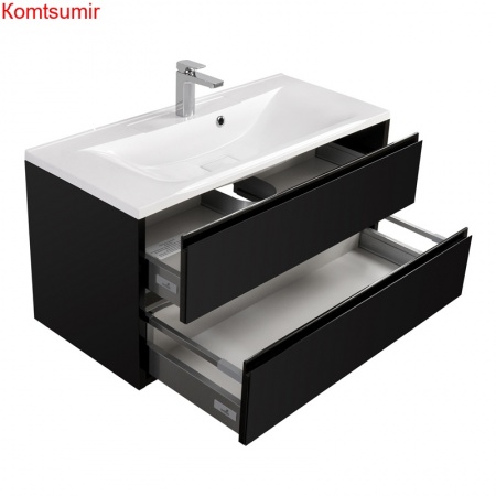 Тумба под раковину AQUATON Римини 100 подвесная, черный глянец (1A234601RN950) Тумба под раковину AQUATON Римини 100 подвесная, черный глянец (1A234601RN950)