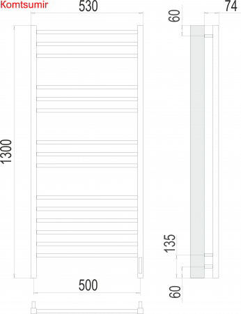 Сицилия П15 500х1300 электро (sensor quick touch) Полотенцесушитель TERMINUS) Сицилия П15 500х1300 электро (sensor quick touch) Полотенцесушитель TERMINUS)