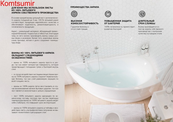 Акриловая ванна 1Marka Modern 180х75 см Акриловая ванна 1Marka Modern 180х75 см