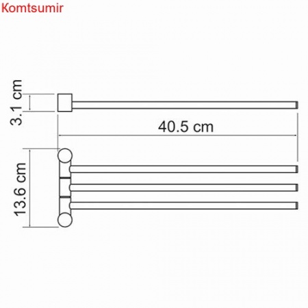 WasserKRAFT K-1633 Держатель полотенец тройной WasserKRAFT K-1633 Держатель полотенец тройной