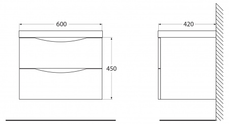 База под раковину подвесная BelBagno ANCONA-N-600-2C-SO-BL Bianco Lucido База под раковину подвесная BelBagno ANCONA-N-600-2C-SO-BL Bianco Lucido