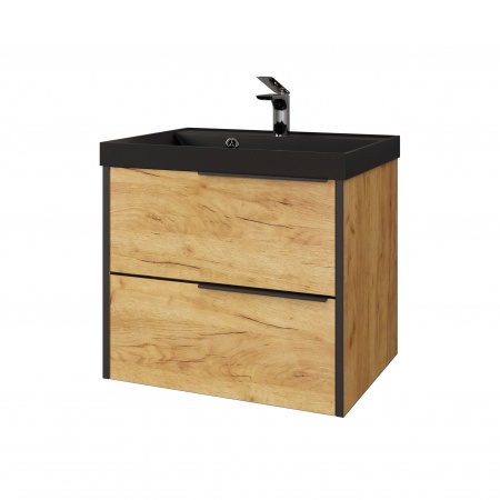 Тумба Fostero 60 подвесная Дуб Крафт золотой с раковиной Тумба Fostero 60 подвесная Дуб Крафт золотой с раковиной