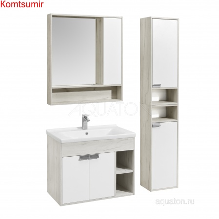 Зеркало-шкаф AQUATON Флай 80 дуб крафт (1A237702FAX10) Зеркало-шкаф AQUATON Флай 80 дуб крафт (1A237702FAX10)