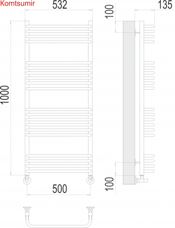 Стандарт П20 500х1000 Полотенцесушитель  TERMINUS Стандарт П20 500х1000 Полотенцесушитель  TERMINUS
