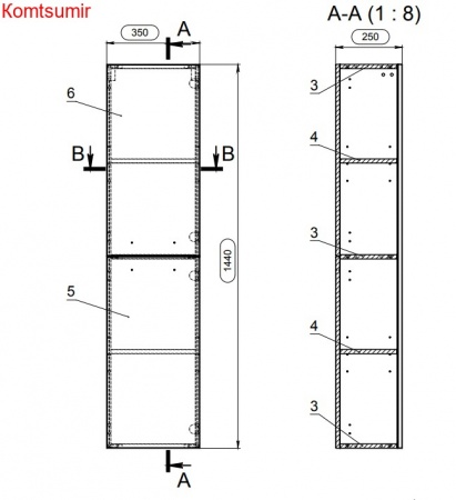 Пенал Cersanit напольный MELAR 35 универсальный белый Пенал Cersanit напольный MELAR 35 универсальный белый