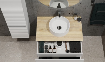 Тумба Cossety 80 подвесная, Белый/Дуб Мавелла голд Тумба Cossety 80 подвесная, Белый/Дуб Мавелла голд