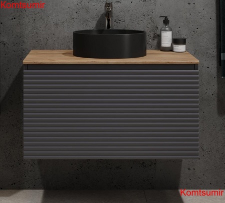 Тумба Cossety 80 подвесная, Антрацит/Дуб Крафт золотой Тумба Cossety 80 подвесная, Антрацит/Дуб Крафт золотой