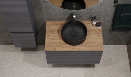 Тумба Cossety 80 подвесная, Антрацит/Дуб Крафт золотой Тумба Cossety 80 подвесная, Антрацит/Дуб Крафт золотой