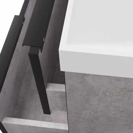 Тумба Fostero 80 подвесная Цемент Светлый с раковиной Тумба Fostero 80 подвесная Цемент Светлый с раковиной