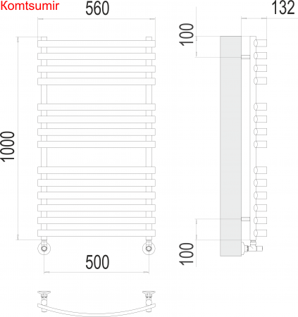 Капри П14 500х1000 Полотенцесушитель  TERMINUS Капри П14 500х1000 Полотенцесушитель  TERMINUS