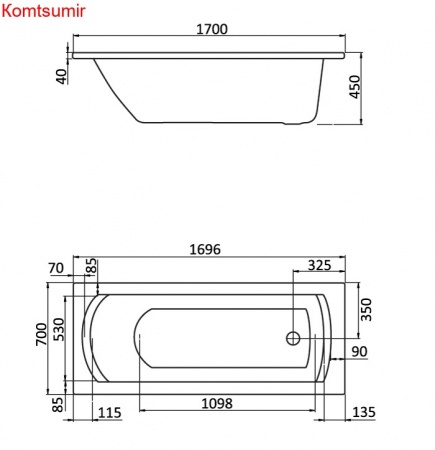 Ванна акриловая Santek Монако прямоугольная 170х70, белая Ванна акриловая Santek Монако прямоугольная 170х70, белая