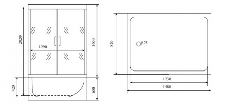 Timo Lux TL1505 душевая кабина (148*82*220), шт Timo Lux TL1505 душевая кабина (148*82*220), шт