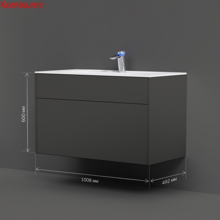 M50AFHX1003GM Inspire V2.0, База под раковину, подвесная, 100 см, 3 ящика, push-to-open, графит мато M50AFHX1003GM Inspire V2.0, База под раковину, подвесная, 100 см, 3 ящика, push-to-open, графит мато