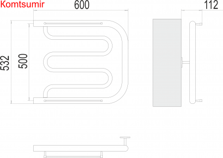 Фокстрот БШ 500х600 Полотенцесушитель   TERMINUS Фокстрот БШ 500х600 Полотенцесушитель   TERMINUS