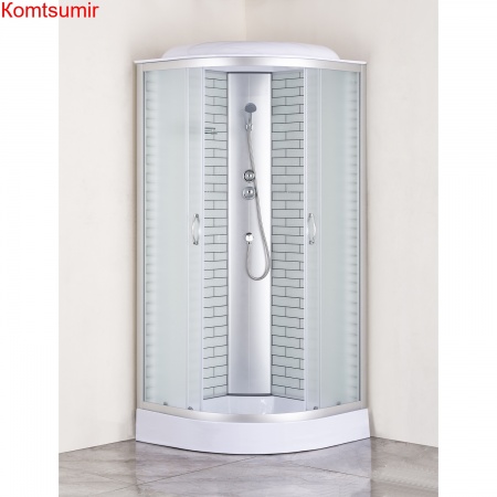 Душевая кабина Loranto SUNWAY 80х80х215 поддон 13см, белый кирпичный узор, матовое стекло 4мм, профиль хром (CS668013FW80) Душевая кабина Loranto SUNWAY 80х80х215 поддон 13см, белый кирпичный узор, матовое стекло 4мм, профиль хром (CS668013FW80)