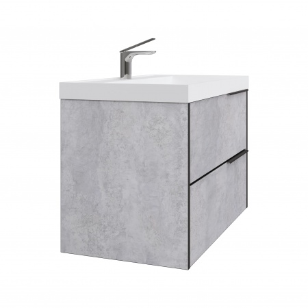Тумба Fostero 80 подвесная Цемент Светлый с раковиной Тумба Fostero 80 подвесная Цемент Светлый с раковиной