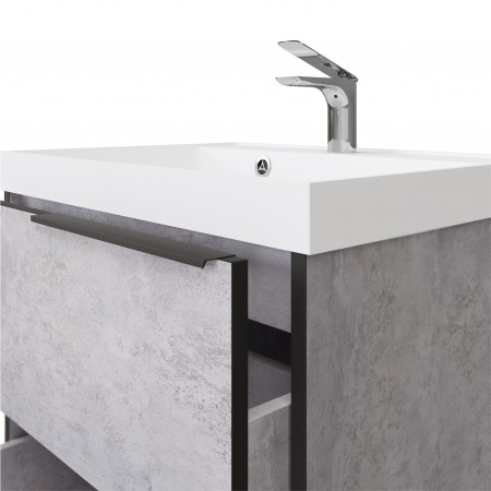 Тумба Fostero 60 подвесная Цемент Светлый с раковиной Тумба Fostero 60 подвесная Цемент Светлый с раковиной