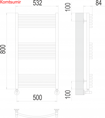 Классик П16 500х800 Полотенцесушитель  TERMINUS Классик П16 500х800 Полотенцесушитель  TERMINUS