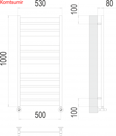 Латте П11 500х1000 Полотенцесушитель  TERMINUS Латте П11 500х1000 Полотенцесушитель  TERMINUS