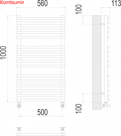 Кремона П16 500х1000 Полотенцесушитель  TERMINUS Кремона П16 500х1000 Полотенцесушитель  TERMINUS