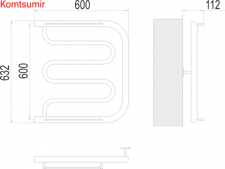 Фокстрот БШ 600х600 Полотенцесушитель TERMINUS Фокстрот БШ 600х600 Полотенцесушитель TERMINUS