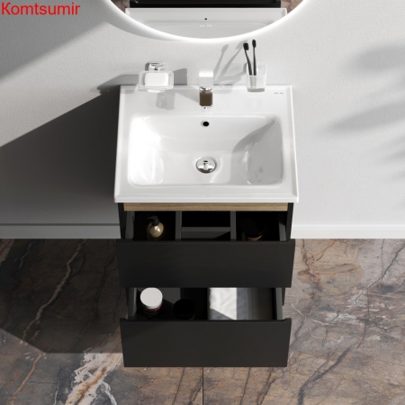 M85AFHX0552BM X-Joy, База под раковину, подвесная, 55 см, 2 ящика, черный матовый M85AFHX0552BM X-Joy, База под раковину, подвесная, 55 см, 2 ящика, черный матовый