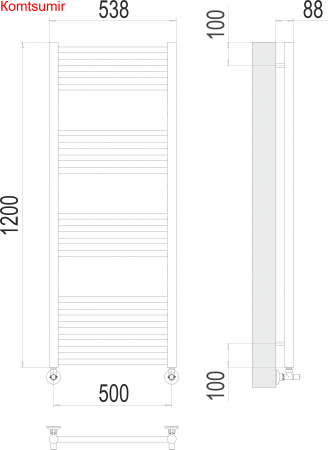 Альба П18 500х1200 Полотенцесушитель  TERMINUS Альба П18 500х1200 Полотенцесушитель  TERMINUS