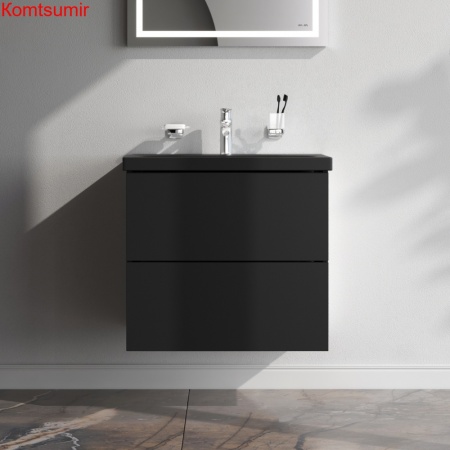 M90FHX06022BM GEM, База под раковину, подвесная, 60 см, 2 ящика push-to-open, цвет: черный матовый M90FHX06022BM GEM, База под раковину, подвесная, 60 см, 2 ящика push-to-open, цвет: черный матовый
