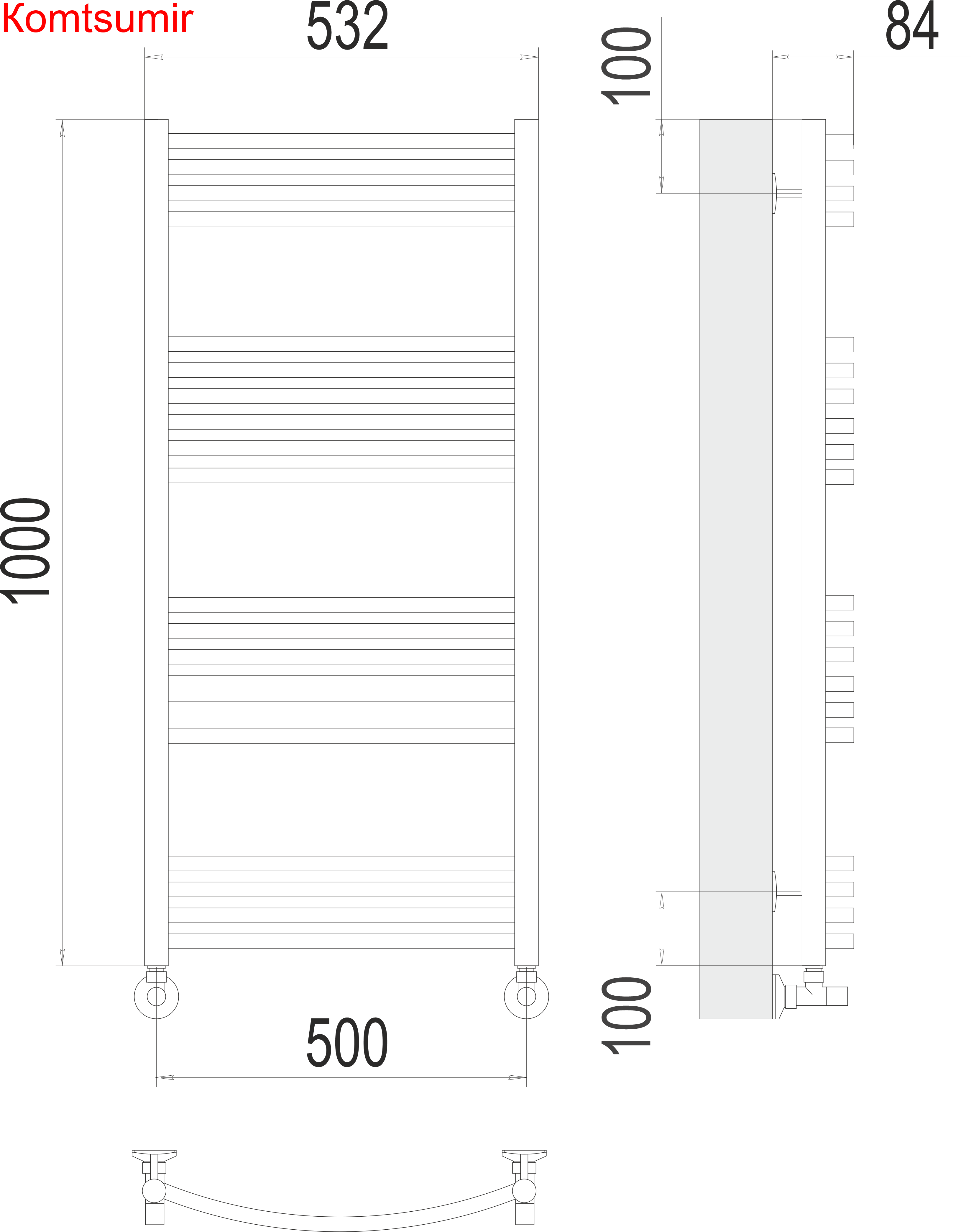 Классик П20 500х1000 Полотенцесушитель  TERMINUS Классик П20 500х1000 Полотенцесушитель  TERMINUS