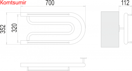 Фокстрот БШ 320х700 Полотенцесушитель  TERMINUS Фокстрот БШ 320х700 Полотенцесушитель  TERMINUS