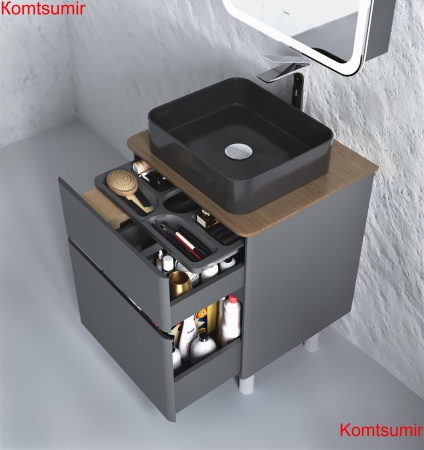 Тумба Morelle 60 напольная Антрацит/Трюфель Тумба Morelle 60 напольная Антрацит/Трюфель