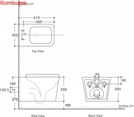 Унитаз подвесной Aquanet Rimless Tavr 2.0 W LX-1907 Унитаз подвесной Aquanet Rimless Tavr 2.0 W LX-1907