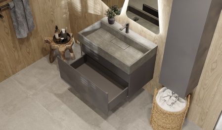 Тумба Facet 80 подвесная, антрацит Тумба Facet 80 подвесная, антрацит