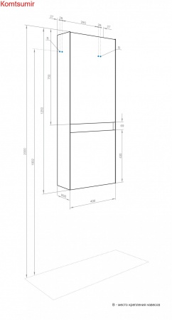Пенал подвесной Aquaton Форест 40 см, дуб рошелье/сумеречный голубой (1A278603FR9C0) Пенал подвесной Aquaton Форест 40 см, дуб рошелье/сумеречный голубой (1A278603FR9C0)