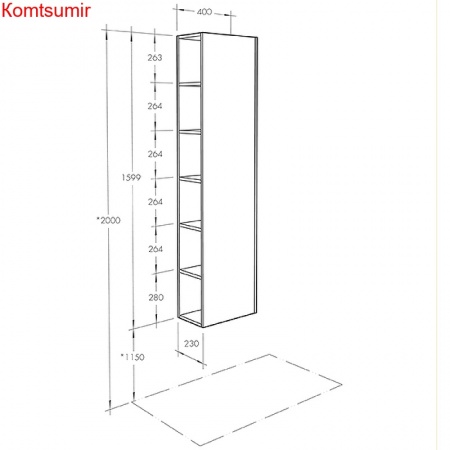 Шкаф пенал Aquaton Сканди 40 с зеркалом, подвесной, белый (1A253403SD010) Шкаф пенал Aquaton Сканди 40 с зеркалом, подвесной, белый (1A253403SD010)