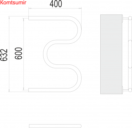 М-обр AISI 32х2 600х400 Полотенцесушитель  TERMINUS М-обр AISI 32х2 600х400 Полотенцесушитель  TERMINUS