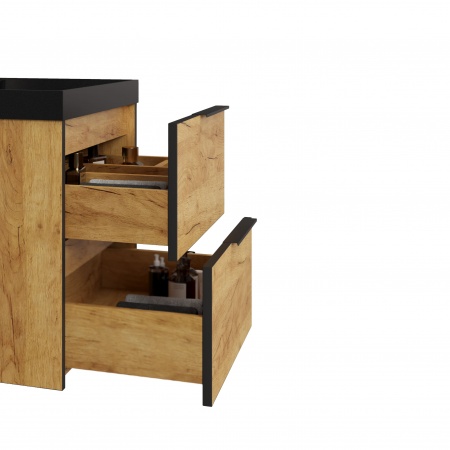 Тумба Fostero 60 подвесная Дуб Крафт золотой с раковиной Тумба Fostero 60 подвесная Дуб Крафт золотой с раковиной