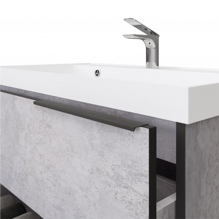 Тумба Fostero 80 подвесная Цемент Светлый с раковиной Тумба Fostero 80 подвесная Цемент Светлый с раковиной