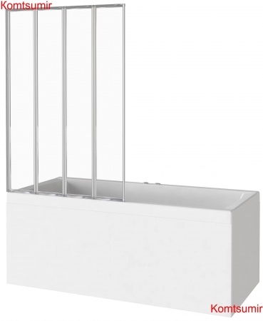 Шторка BAS SCREEN GR4-100-C-CH (4 ств.складная, стекло Прозрачное 4 мм) GOOD DOOR ПД00092 Шторка BAS SCREEN GR4-100-C-CH (4 ств.складная, стекло Прозрачное 4 мм) GOOD DOOR ПД00092