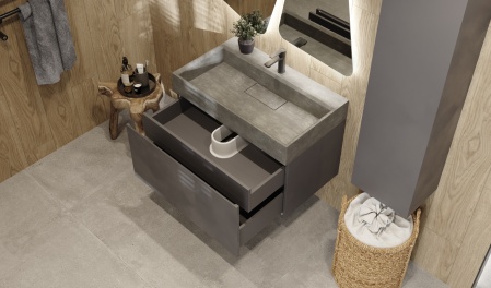 Тумба Facet 80 подвесная, антрацит Тумба Facet 80 подвесная, антрацит