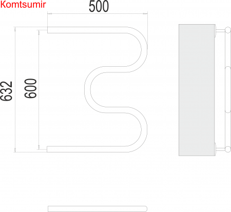 М-обр AISI 32х2 600х500 Полотенцесушитель  TERMINUS М-обр AISI 32х2 600х500 Полотенцесушитель  TERMINUS