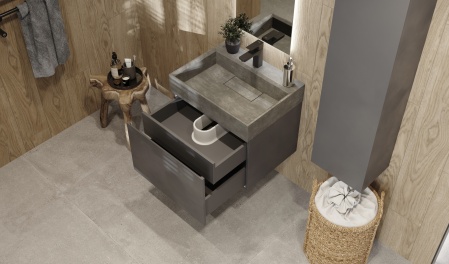 Тумба Facet 60 подвесная, антрацит Тумба Facet 60 подвесная, антрацит