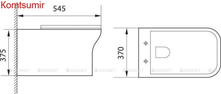Унитаз подвесной Aquanet Rimless Cube-W CL-12248D Унитаз подвесной Aquanet Rimless Cube-W CL-12248D