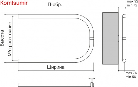 Эконом П-обр AISI 32х2 320х500 Полотенцесушитель  TERMINUS Эконом П-обр AISI 32х2 320х500 Полотенцесушитель  TERMINUS