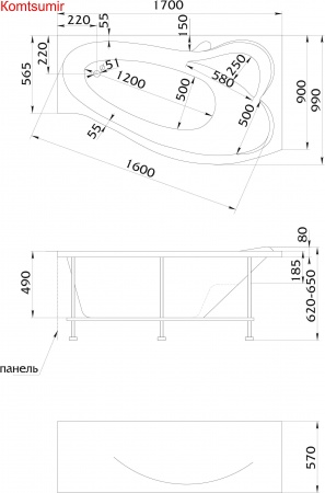 Акриловая ванна 1Marka GRACIA 170x99 Акриловая ванна 1Marka GRACIA 170x99