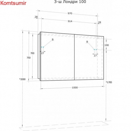 Зеркало-шкаф AQUATON Лондри 100 белый (1A267302LH010) Зеркало-шкаф AQUATON Лондри 100 белый (1A267302LH010)